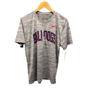 Nike Dri-Fit T-Shirt Men's Size L Gray‎ Bulldogs Graphic Short Sleeve Athletic
